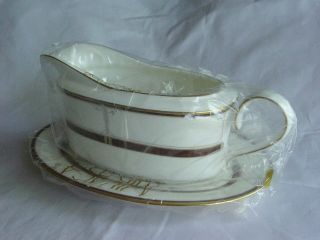 Mikasa Grandaire Gravy Boat And Underplate Bone China Japan Vintage Nos