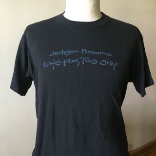 Vintage 70s Jackson Browne Late For The Sky Tour Rock Rare T Shirt L Xl