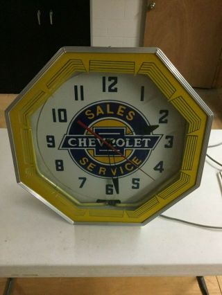 Vintage Looking Chevrolet Sales And Service Clock From National Corvette Museum