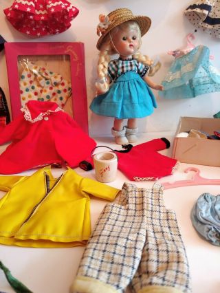 Vintage Ginny SLW Blonde Braids W/ Tagged Clothes,  Shoes,  Orig.  Boxes 5