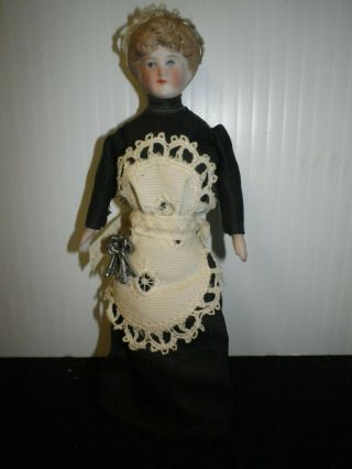 51/2  Antique German Bisque Doll House Nanny Doll