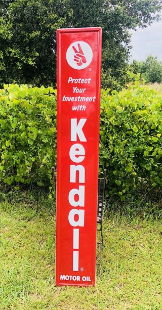 Vintage Vertical Kendall Motor Oil Sign Old Stock Approximately 73” X 13