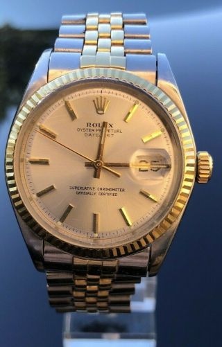 Rolex Datejust Oyster 1601 14k Yellow Gold & Steel Vintage 1969,  Papers