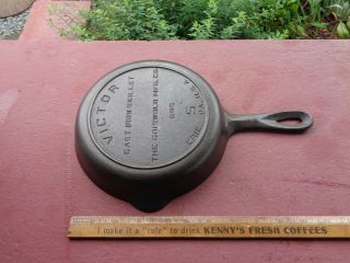 Rare Antique 5 Victor Griswold Cast Iron Skillet Iron Frying Pan Fully Marked