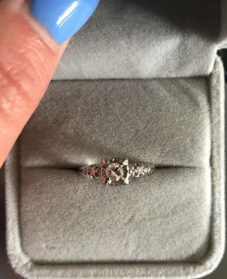 Vintage 14K WG Approx.  30 DIAMOND Wedding Ring,  Illusion Setting, 4