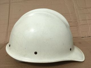 Vtg WHITE BULLARD 502 FIBERGLASS Hard Boiled HARD HAT IRONWORKER rare 5