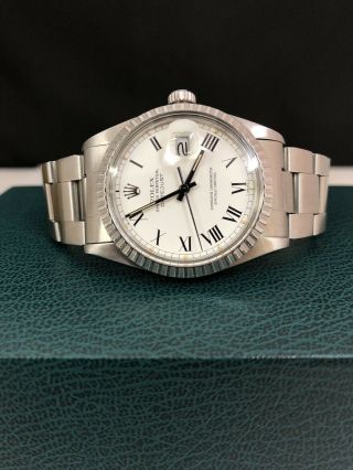 Mens Vintage 1983 Rolex Datejust With Rare Buckley Dial Stainless Steel 16030