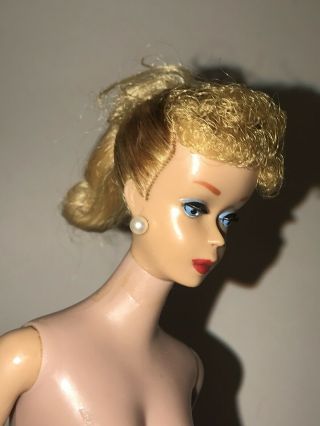 Vintage BARBIE 1961 Blonde PONYTAIL 5 Nude Doll Hair Set Earrings 8