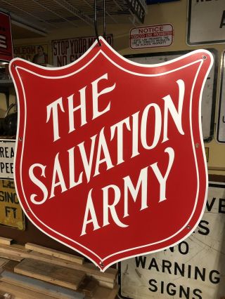 Vintage Salvation Army Porcelain Sign.  Large Size.  Very.