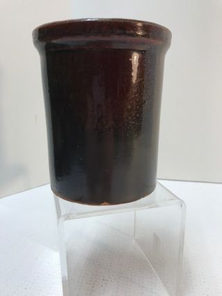 Peoria Pottery Crock / Antique - 1800s / Brown Glazed / 5 