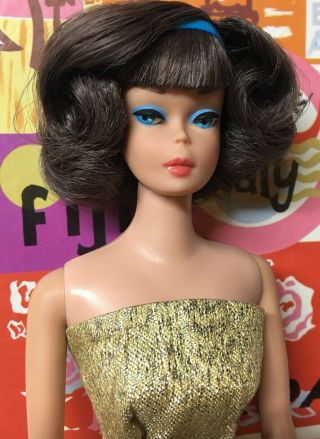 (RESERVED) Yes it ' s Vintage American Girl Ash Brunette Side Part Barbie Doll 4