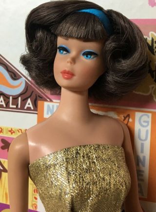 (RESERVED) Yes it ' s Vintage American Girl Ash Brunette Side Part Barbie Doll 8