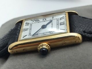 Cartier Tank Louis 18K Roman Numeral Dial Ladies Vintage Swiss Watch 2