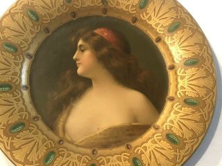 Antique Royal Saxony - Vienna Art Plate Una Gitana The Gypsy Tin Litho Plate 2