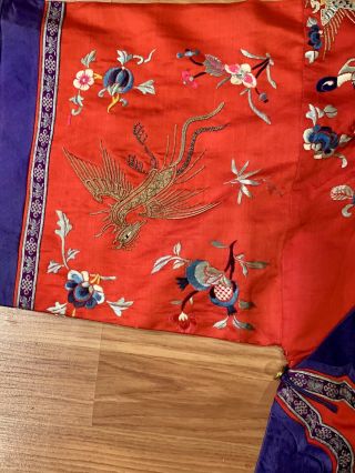 Antique Chinese Embroidered Red Robe 3