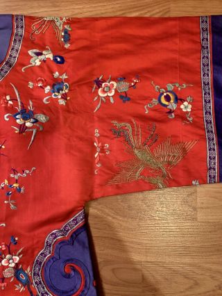 Antique Chinese Embroidered Red Robe 4