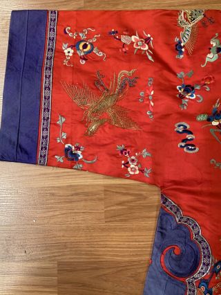 Antique Chinese Embroidered Red Robe 6