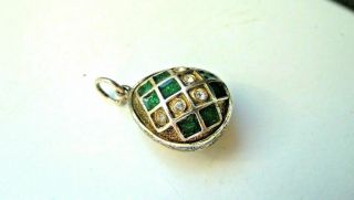 imper.  Russian 84 Silver Enamel Egg Pendant with Crystals by K.  Faberge design 2