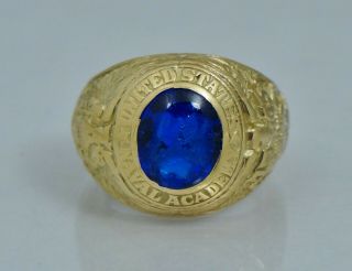 Named 1945 Usna 14k Naval Academy Class Ring Ww2 Annapolis Usn Navy Vintage Gold