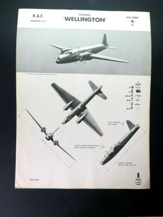 1942 18.  5 " X 24.  8 " Navy Aircraft Id Poster - " Vickers Wellington "