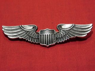 Wwii Us Army Pilot Wing Pin 2 " Sterling Balfour Fighter Bomber Shirt Size