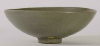 China Chinese Celadon Lobbed Pedestal Pottery Bowl Song - Yuan Ca.  10 - 13th C.