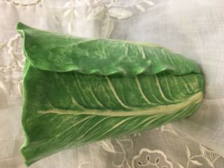 WOW Rare Dodie Thayer Hand Made Lettuceware Cabbage Vase & Coaster 10