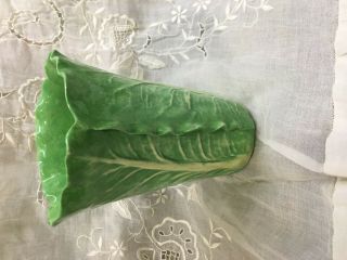 WOW Rare Dodie Thayer Hand Made Lettuceware Cabbage Vase & Coaster 2