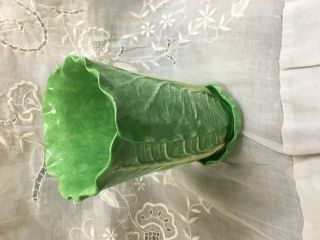 WOW Rare Dodie Thayer Hand Made Lettuceware Cabbage Vase & Coaster 7