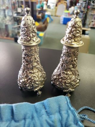 Sterling Silver Stieff Salt And Pepper Shakers 5