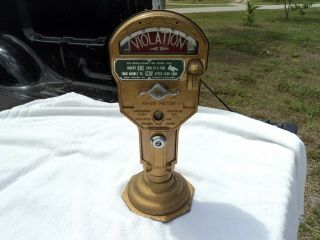 Antique Vintage Parking Meter Nickel Ohio Mi - Co Meter Michaels Art Bronze Co.