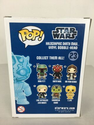 Funko Pop Star Wars Holographic Darth Maul 23 SDCC 2012 1/480 LE ULTRA RARE 3