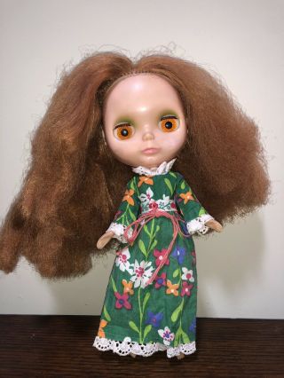 Vintage Kenner 1972 Blythe Doll Redhead Side Part W/floral Dress