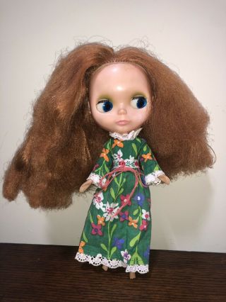 Vintage Kenner 1972 Blythe Doll Redhead Side Part w/Floral Dress 3