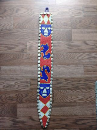 Vintage African Yoruba Beaded Sash Wall Hanging Art