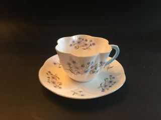 Shelby Fine English Bone China Cup And Saucer Set Blue Rock Collectible