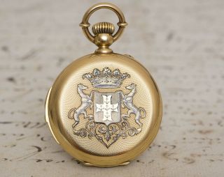 REPEATER Solid Gold Antique REPEATING Pocket Watch - Audemars Ebauche 3