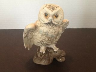 Vintage Ucci Japan Ceramic Owl Figurine 5 " Tall