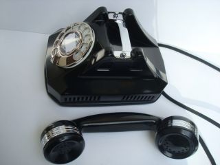 Antique Automatic Electric Monophone AE40 telephone Vintage Art Deco Chrome 3