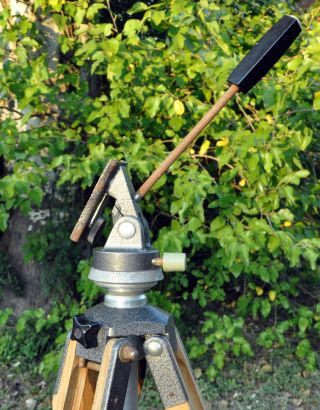 vintage German wooden TRIPOD by BERLEBACH for CAMERA rotating head large format. 7