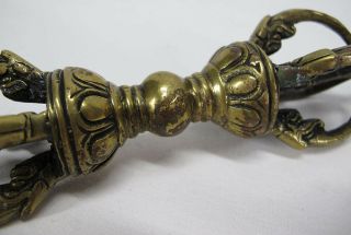 1800’s Tibet Gilt Bronze Buddhism Dorje Vajra Ritual Weapon Vajrayana Tantra yqz 5