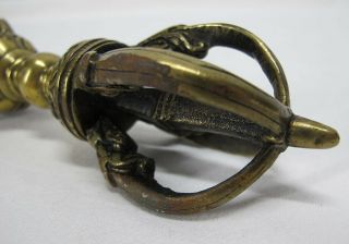 1800’s Tibet Gilt Bronze Buddhism Dorje Vajra Ritual Weapon Vajrayana Tantra yqz 8