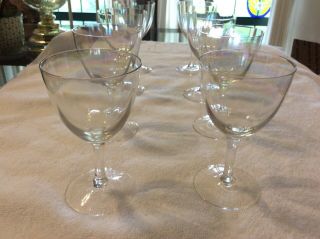 8 Antique Iridescent Crystal Wine Glasses