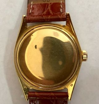 Rolex Day - date President 1803 18k Yellow Gold Men ' s Watch Leather Strap Pie Pan 11