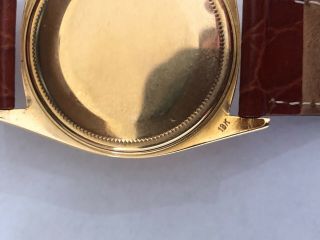 Rolex Day - date President 1803 18k Yellow Gold Men ' s Watch Leather Strap Pie Pan 12