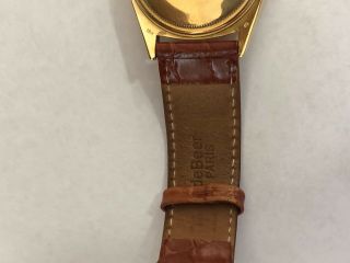 Rolex Day - date President 1803 18k Yellow Gold Men ' s Watch Leather Strap Pie Pan 9