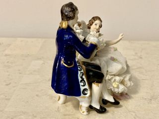 Antique German Dresden Sitzendorf Lace Porcelain Figurine 2