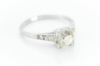 1.  22ctw Vintage Diamond Old Mine Cut Engagement Ring In 18k White Gold Setting
