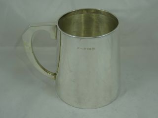 Art Deco Solid Silver Pint Tankard,  1938,  292gm