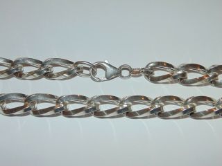 Vintage Sterling Silver Mens Rocker Links Tubed Puffed Wallet Chain Or Necklace